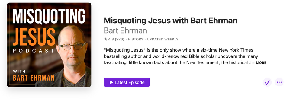 Interview on Ehrman's Podcast